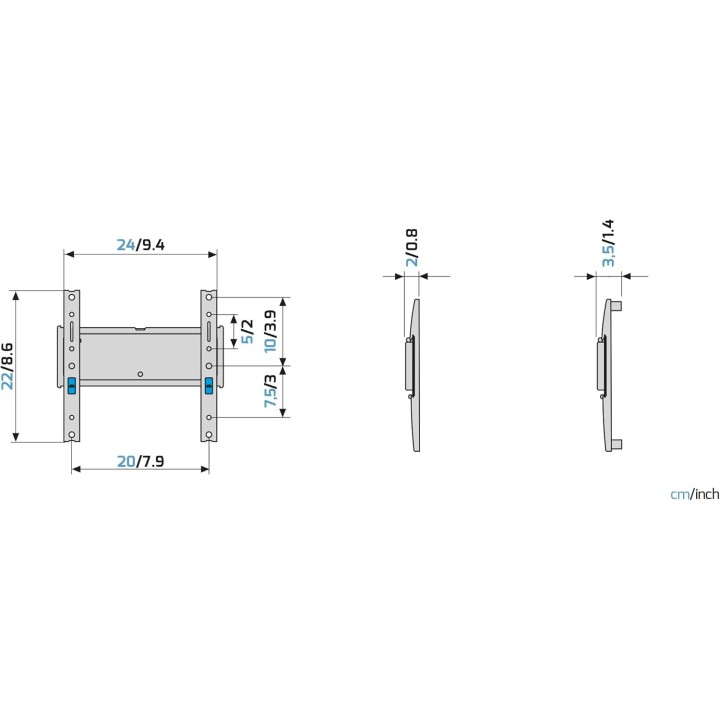 Support mural TV fixe Meliconi Slimstyle Plus 200S - 26 à 45'' VESA, 30kg, sécurité Fast Block