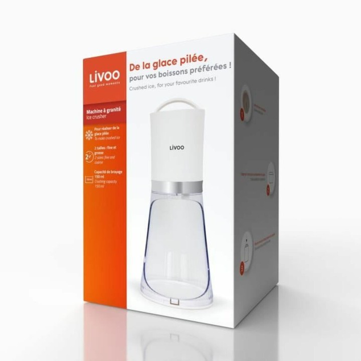 Broyeur à glace Livoo DOM462 - 30 W - 150 ml - lame inox - blanc compact