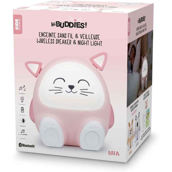 Enceinte Bluetooth enfant veilleuse musicale - Chat tactile Bigben