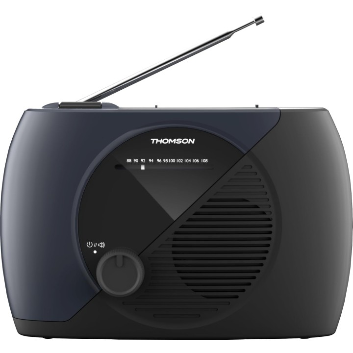 Radio portable FM analogique THOMSON RT350 - Double alimentation - Bleu/Noir compact
