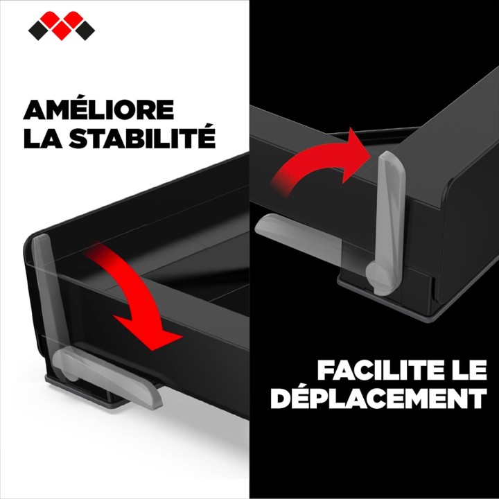 Support mobile anti-vibration pour lave-linge et sèche-linge 60x60/60x45 cm - noir