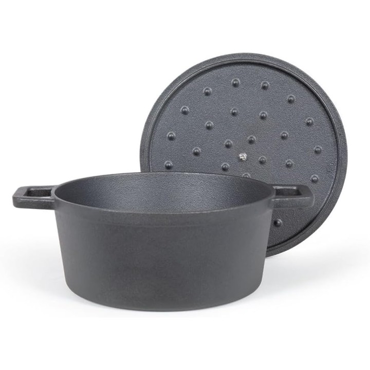 Faitout en fonte ronde 24 cm 4L tous feux noir Livoo