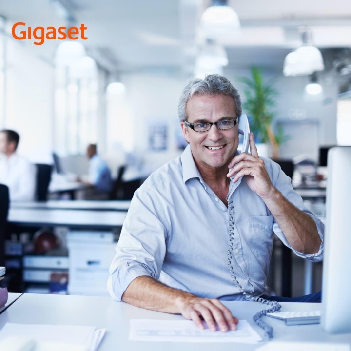 Téléphone filaire de bureau Gigaset Desk 400 - 10 mémoires - Montage mural - Noir