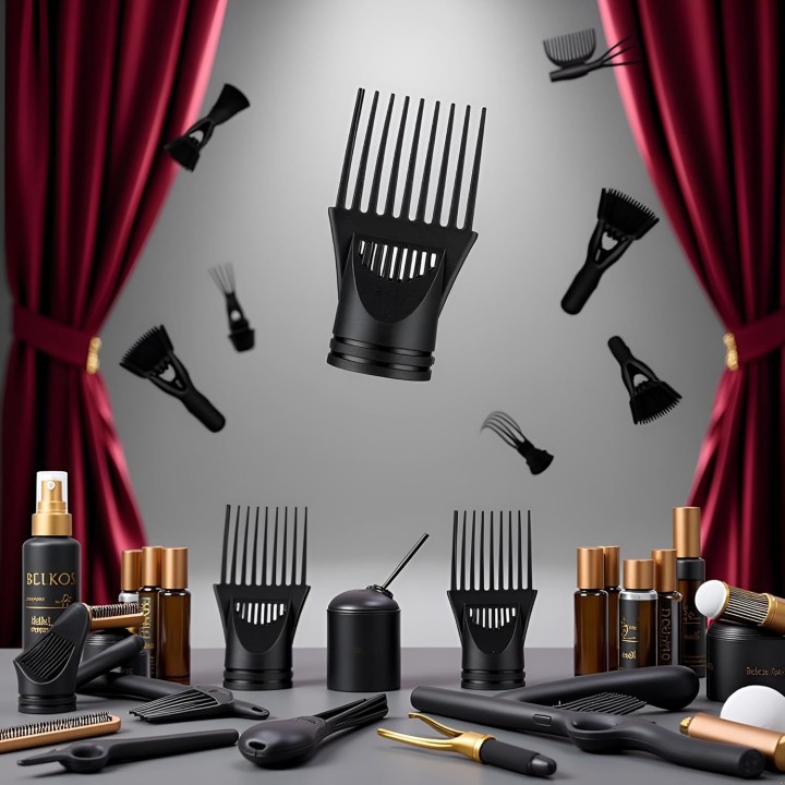 Peigne adaptateur universel pour sèche-cheveux - Lot de 2 - Noir - Professionnel