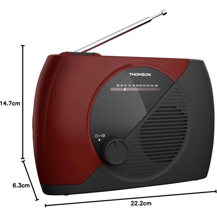 Radio portable FM analogique THOMSON RT353 - double alimentation - compacte - noir