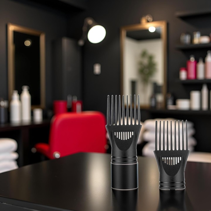 Peigne adaptateur universel pour sèche-cheveux - Lot de 2 - Noir - Professionnel