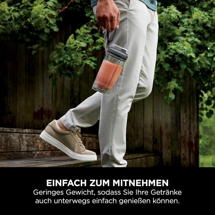 Blender portable Ninja Blast Max 570 ml - 3 modes, rechargeable USB, gris