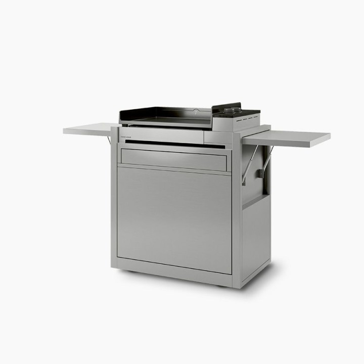 Chariot plancha Premium Forge Adour – Acier inoxydable – Tablettes rabattables