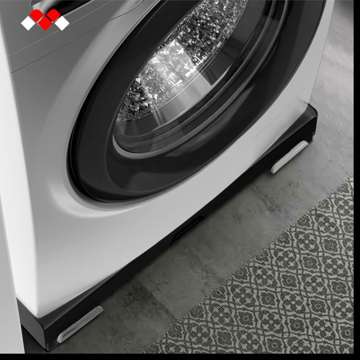 Support mobile anti-vibration pour lave-linge et sèche-linge 60x60/60x45 cm - noir