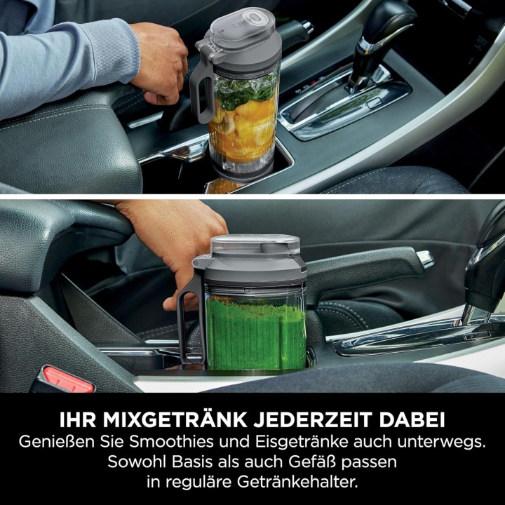 Blender portable Ninja Blast Max 570 ml - 3 modes, rechargeable USB, gris