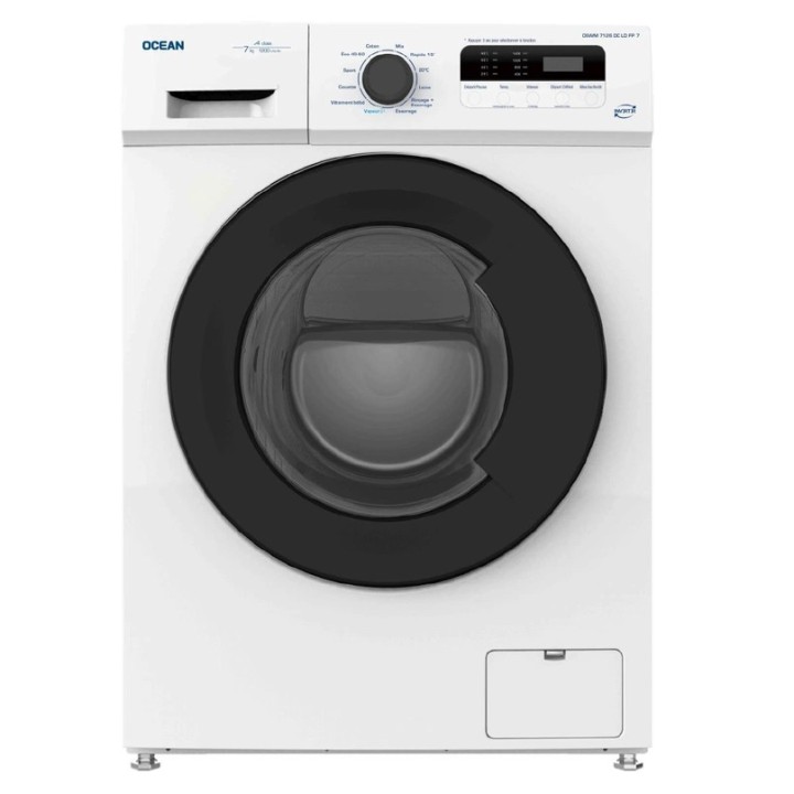 Lave-linge frontal 12 kg OCEAN - Moteur induction, 1400 trs/min, 16 programmes