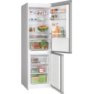Réfrigérateur combiné No Frost 321 L Inox 186x60 cm - Bosch Série 4