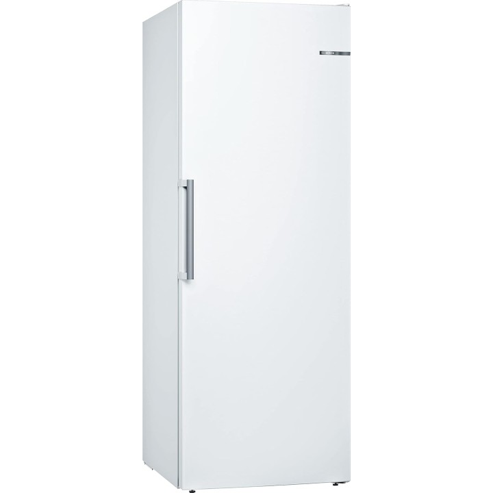 Congélateur armoire XXL NoFrost Bosch 365L - Porte inox - 191x70cm - Blanc