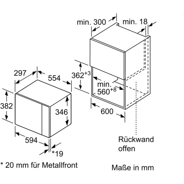 Four micro-ondes encastrable avec grill 20 L Bosch noir – 800 W – Fonction résidentielle