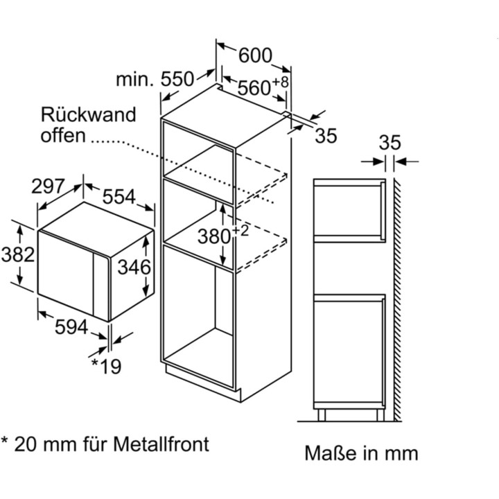 Four micro-ondes encastrable avec grill 20 L Bosch noir – 800 W – Fonction résidentielle
