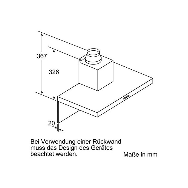 Hotte décorative murale 60 cm inox Bosch – Débit 720 m3/h – Éclairage LED