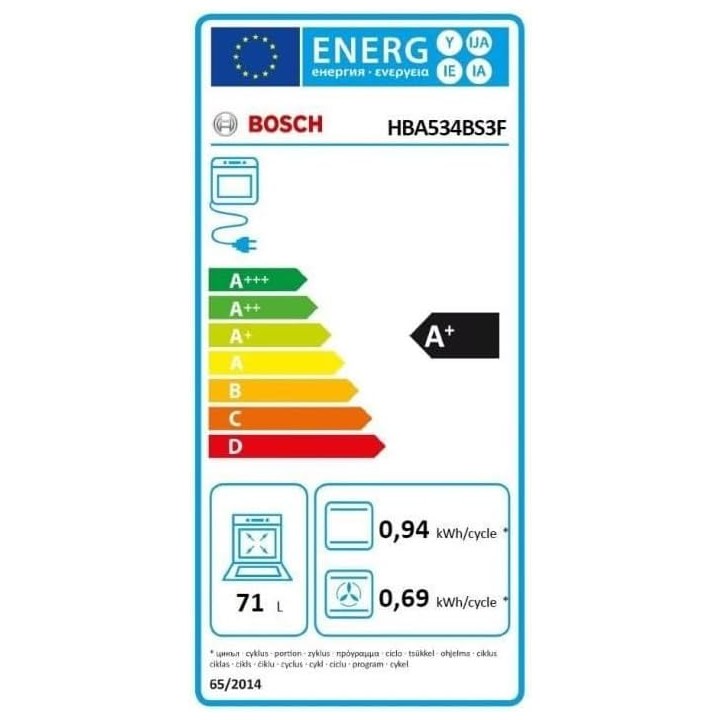 Four encastrable multifonction Bosch - Hotair 3D, EcoClean, inox 60x60 cm
