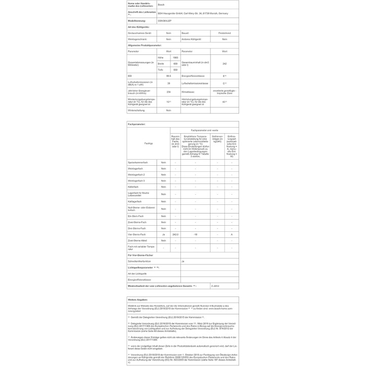 Congélateur armoire NoFrost Bosch Serie 4 - 242L inox effet métal VarioZone