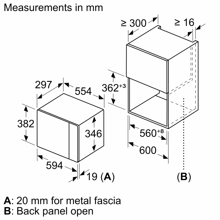 Four micro-ondes encastrable inox 20L - nettoyage facile - Bosch