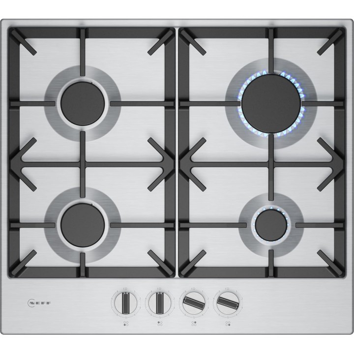 Plaque de cuisson à gaz NEFF 4 brûleurs - FlameSelect, supports fonte, 60 cm