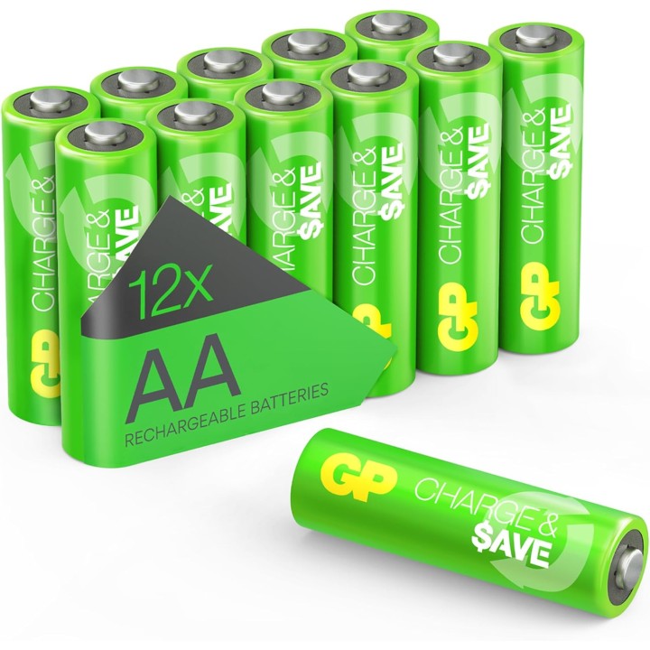 Piles rechargeables AA NiMH 1300 mAh - Pack de 12 - Préchargées, usage intensif