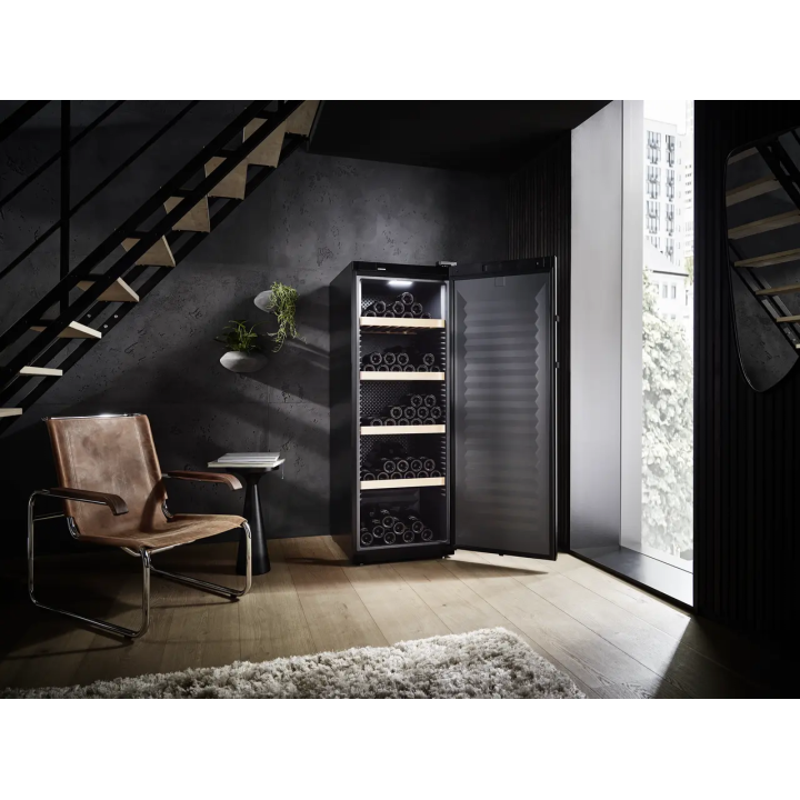 Cave à vin 196 bouteilles porte vitrée noir - triple protection UV Liebherr