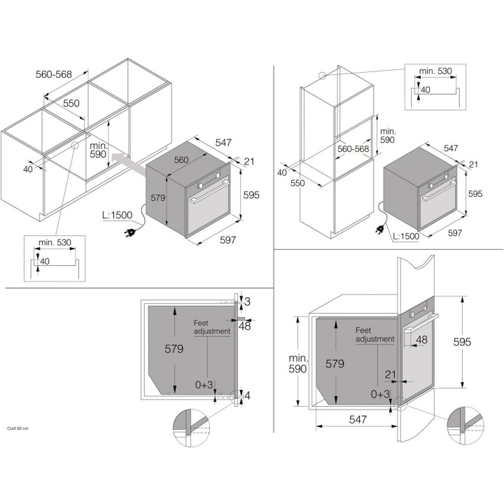 Four encastrable multifonction pyrolyse inox - fermeture douce ASKO