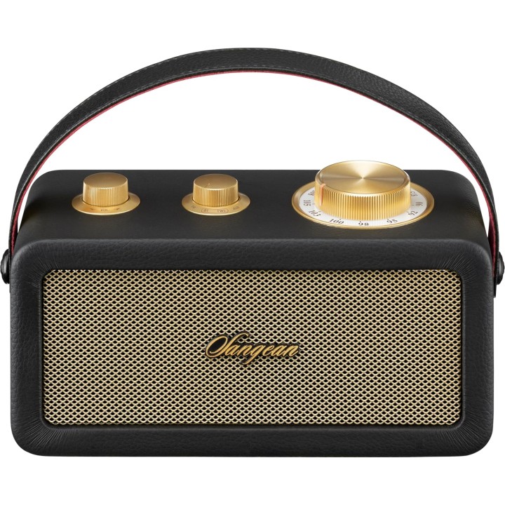 Radio Bluetooth portable rétro - FM, batterie 19h, design noir or
