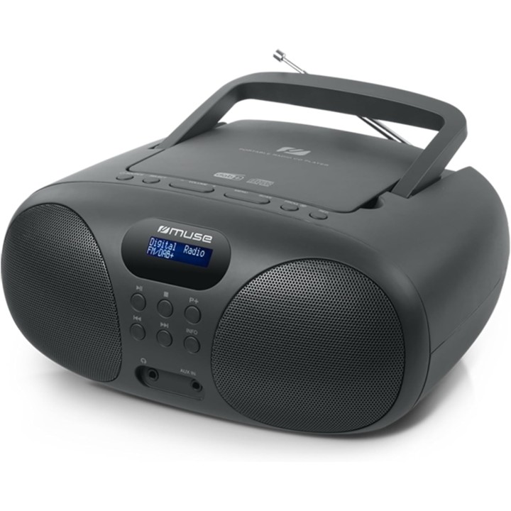 Radio portable Muse DAB+ FM - Haut-parleur intégré, écran, alimentation sur piles - Noir