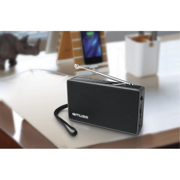Radio portable FM/AM analogique antenne télescopique noir – MUSE