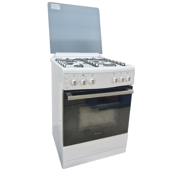 Cuisinière 4 feux gaz 60x60 cm blanc - CARINO 6409 ZEW