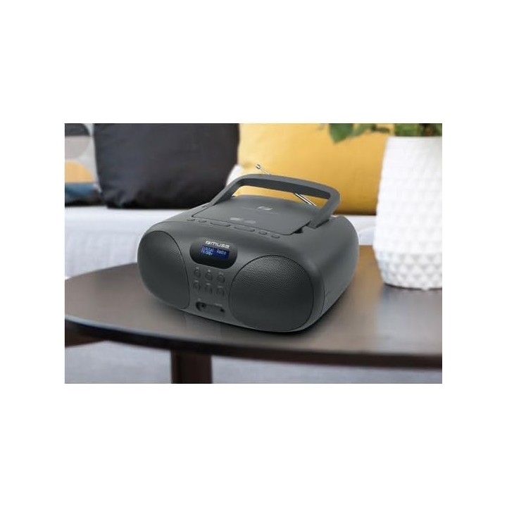 Radio portable Muse DAB+ FM - Haut-parleur intégré, écran, alimentation sur piles - Noir