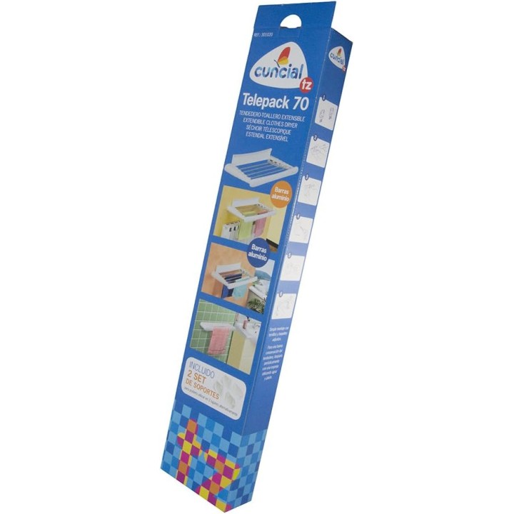 Séchoir mural extensible 160 cm aluminium - pliable, montage mural Cuncial