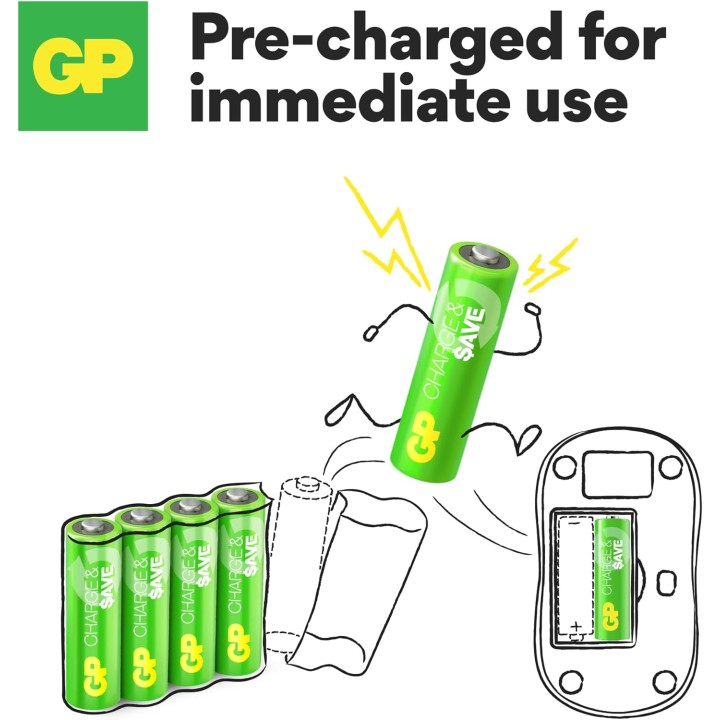 Piles rechargeables AA NiMH 1300 mAh - Pack de 12 - Préchargées, usage intensif