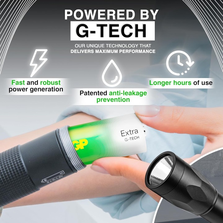 Piles C alcalines GP LR14 - Pack de 4 - Longue durée 1,5V haute performance