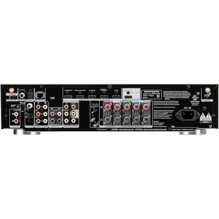 Ampli home cinéma 5.2 canaux slim Marantz NR1510 - UHD 4K, Wi-Fi, Bluetooth, HEOS