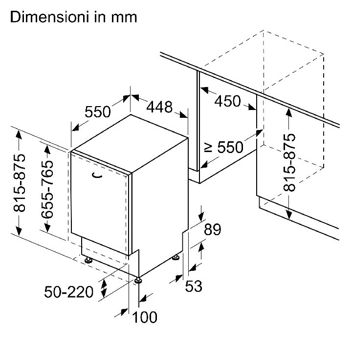 Lave-vaisselle encastrable 45 cm Siemens IQ300 VarioHinge - 10 couverts