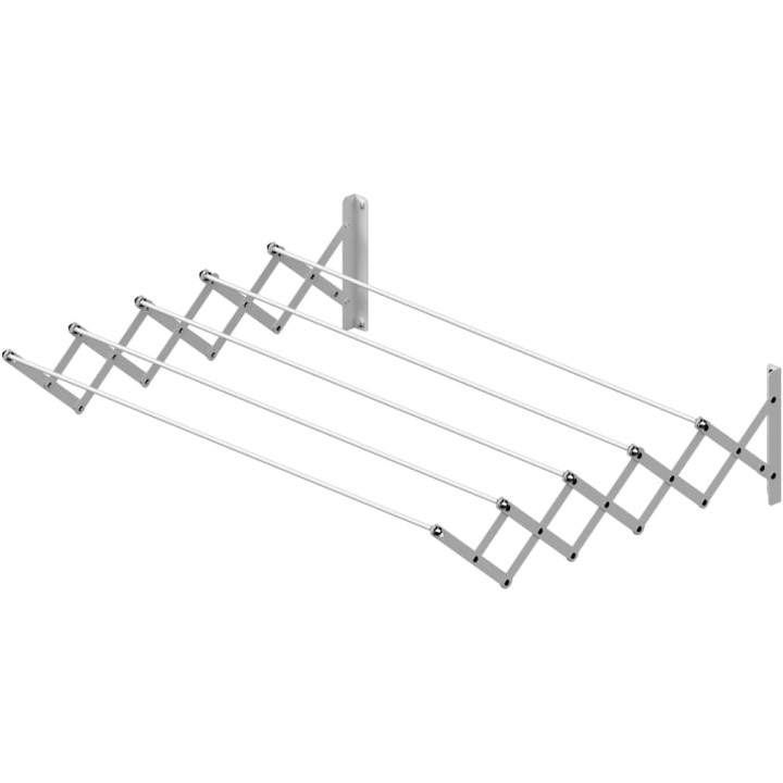 Séchoir mural extensible 160 cm aluminium - pliable, montage mural Cuncial
