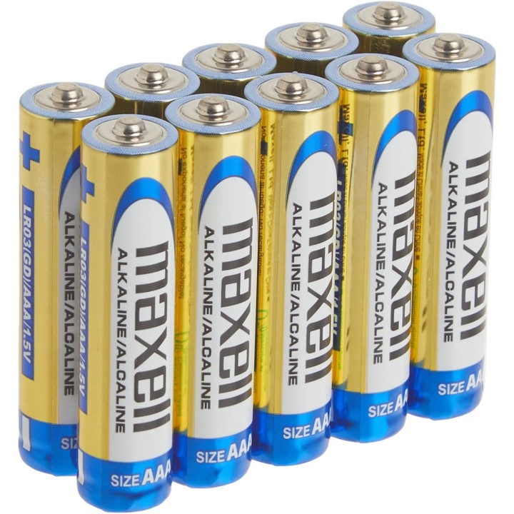 Piles AAA alcalines Maxell x10 – Format standard 1,5V usage quotidien