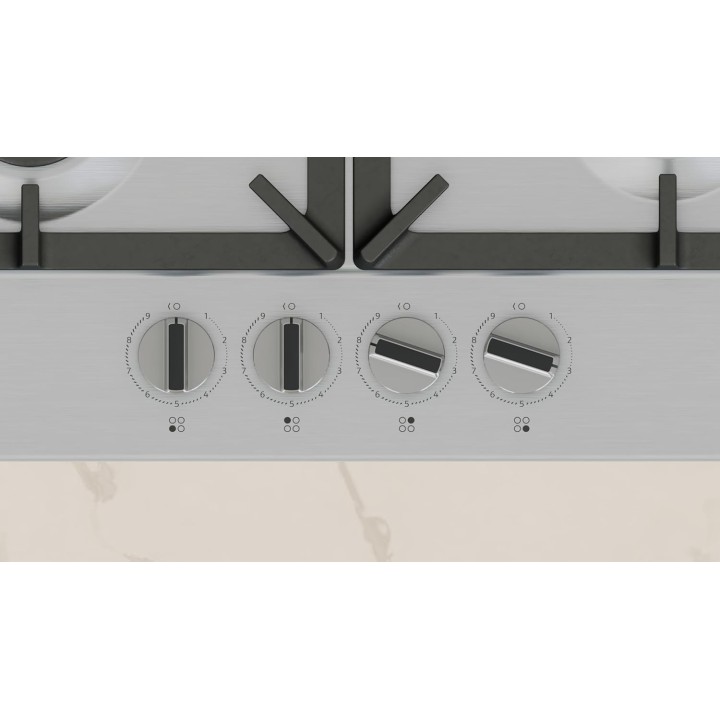 Plaque de cuisson à gaz NEFF 4 brûleurs - FlameSelect, supports fonte, 60 cm