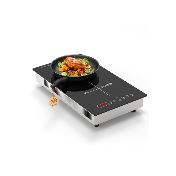 Table de cuisson induction 2 foyers domino noir - CARINO