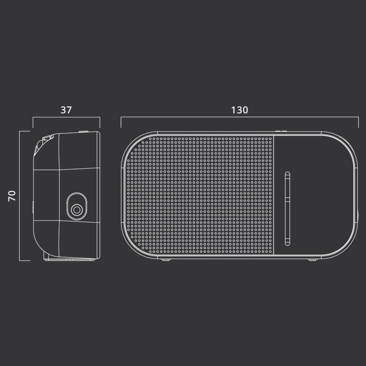 Radio portable analogique AM/FM Muse M-025 RW - Haut-parleur intégré blanc
