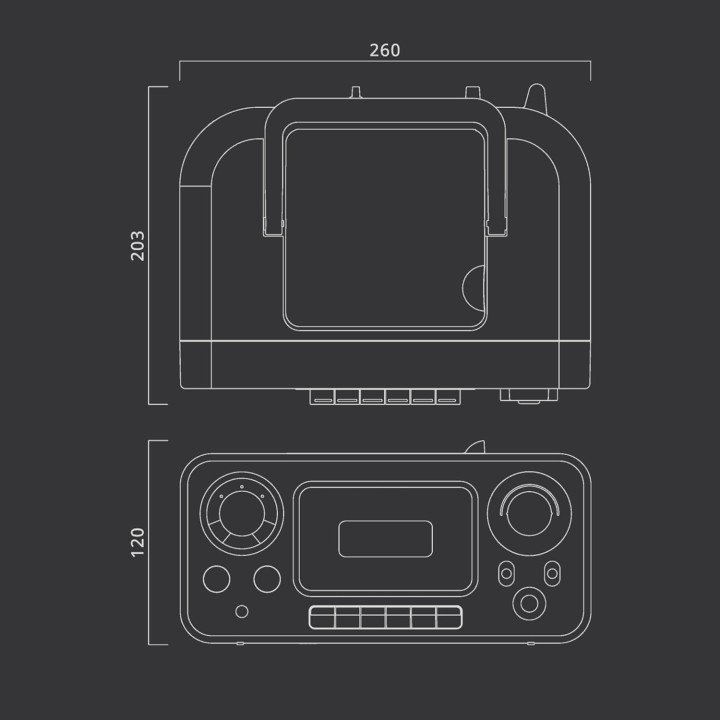 Radio CD cassette portable Muse - Lecteur/enregistreur, FM, entrée auxiliaire, noir