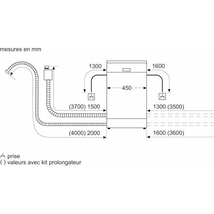 Lave-vaisselle pose libre 45 cm 10 couverts inox Bosch Home Connect Série 2