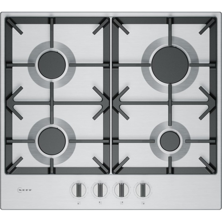 Plaque de cuisson à gaz NEFF 4 brûleurs - FlameSelect, supports fonte, 60 cm