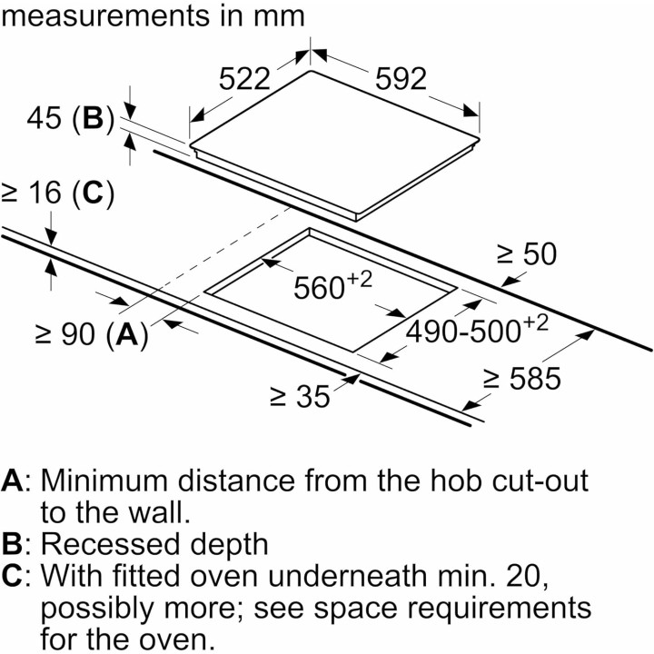 Table de cuisson vitrocéramique 4 foyers - Commandes tactiles 60 cm Neff noir encastrable