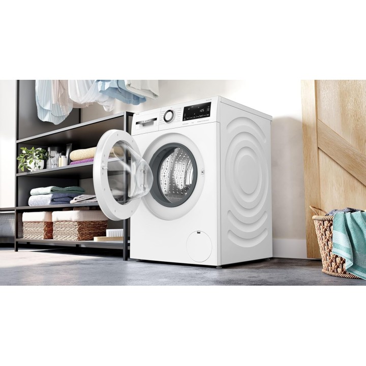 Lave-linge frontal Bosch Série 6 - 9 kg, 1400 trs/min, i-DOS, pose-libre, blanc