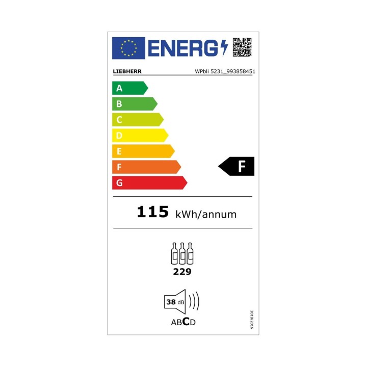 Cave à vin de vieillissement 124 bouteilles porte vitrée - Liebherr WPBLI5231