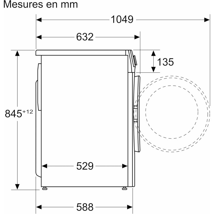 Lave-linge frontal Bosch Série 6 - 9 kg, 1400 trs/min, i-DOS, pose-libre, blanc