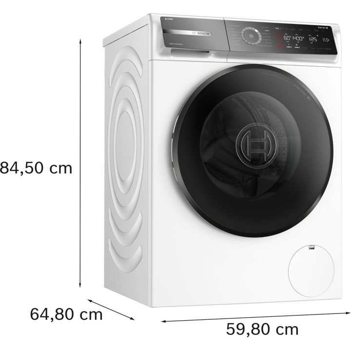 Lave-linge frontal Bosch Série 8 - 9 kg - 1400 trs/min - i-DOS - Blanc